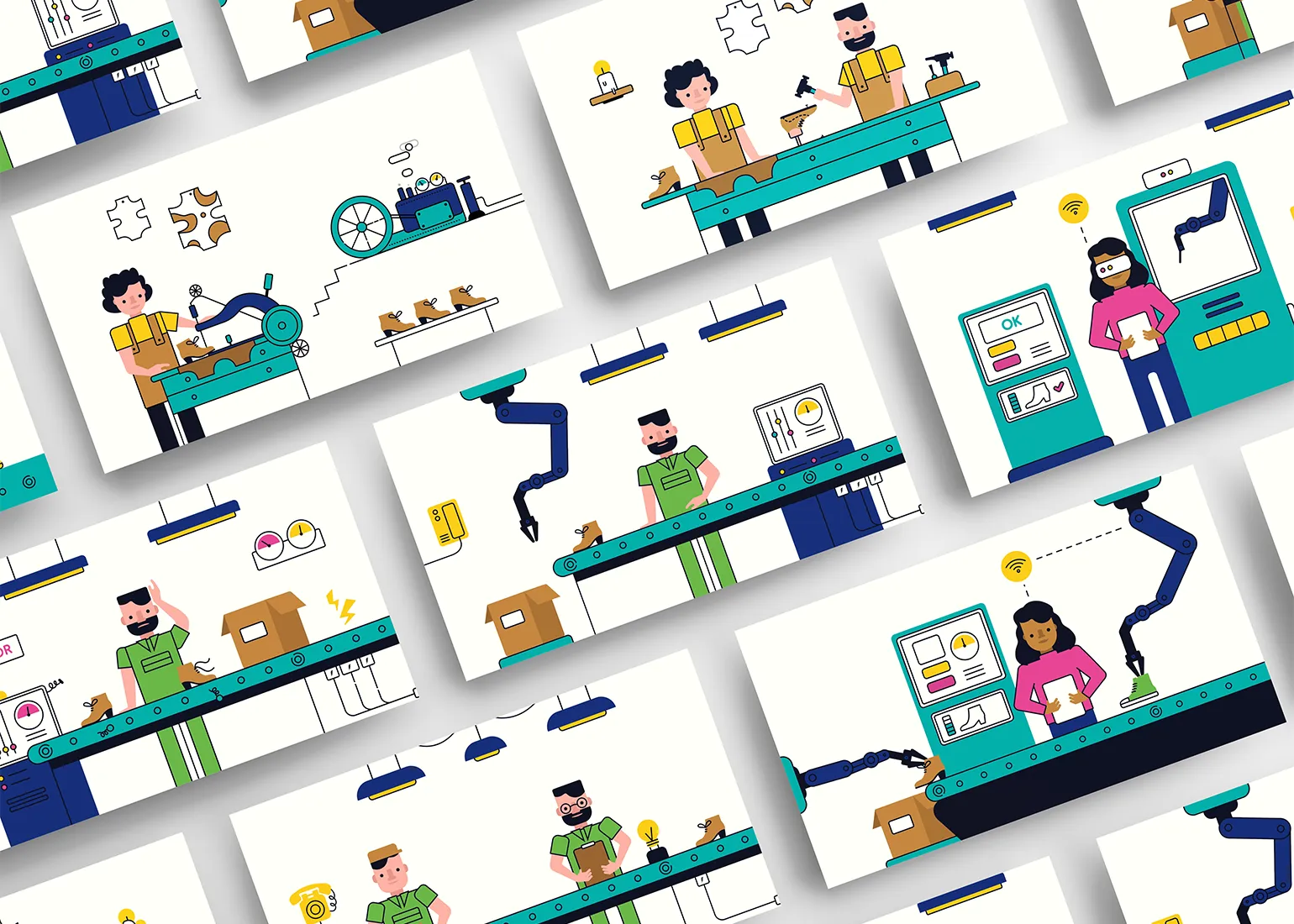 Verschiedene Szenen aus dem Erklärvideo Shoemaker